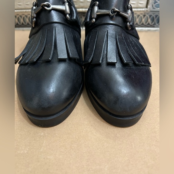🌟HP🌟 Wonders Black Leather Ankle Boots with Fringe - Picture 6 of 10